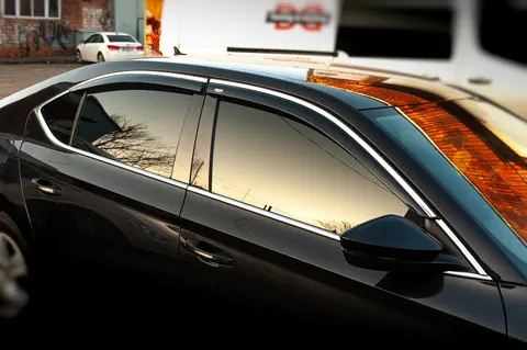 Вітровики з хромованим молдингом SD (4 шт, Niken) для Skoda Superb 2015-2024 рр — Skoda Superb 2015-2024 гг. DianaParts