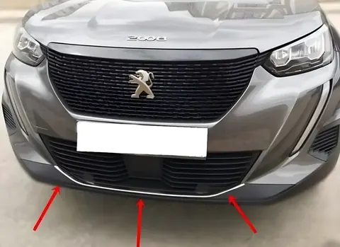 Накладка на передній бампер (1 шт, нерж) для Peugeot 2008 2019- рр — Peugeot 2008 2019- гг. DianaParts