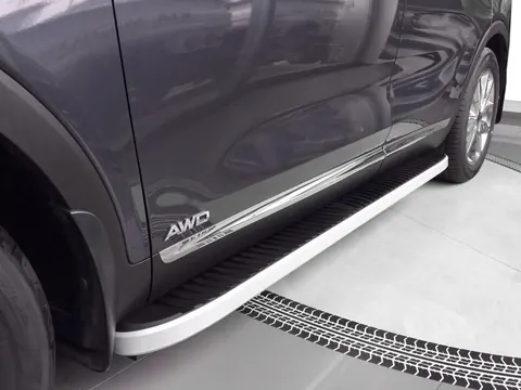 Бокові пороги Tayga Grey (2 шт., Алюміній) для Kia Sorento III UM 2014-2020 рр — Kia Sorento III UM 2014-2020 гг. DianaParts