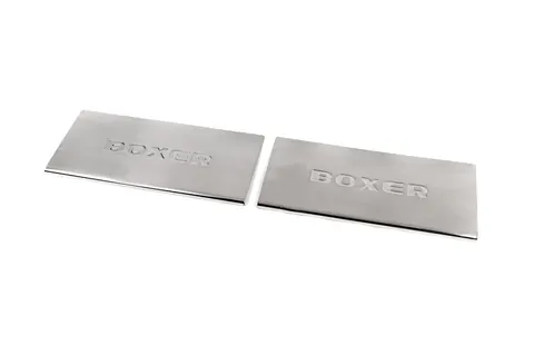 Накладки на внутрішні пороги Carmos V2 (2 шт, нерж.) для Peugeot Boxer 2006-2025 рр — Peugeot Boxer 2006-2025 гг. DianaParts