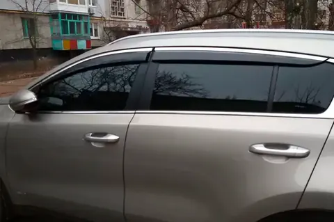 Вітровики з хром молдингом (4 шт, HIC) для Kia Sportage 2015-2021 рр — Kia Sportage 2015-2021 гг. DianaParts