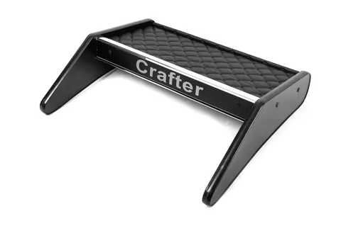 Полиця на панель (Чорна з чорною ниткою) для Volkswagen Crafter 2006-2016 рр — Volkswagen Crafter 2006-2016 гг. DianaParts