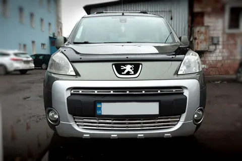 Накладки на решітку (2 част., нерж.) Carmos - Турецька сталь для Peugeot Partner Tepee 2008-2018 рр — Peugeot Partner Tepee 2008-2018 гг. DianaParts