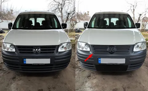 Зимова накладка на решітку (верхня) Глянцева для Volkswagen Caddy 2004-2010 рр — Volkswagen Caddy 2004-2010 гг. DianaParts