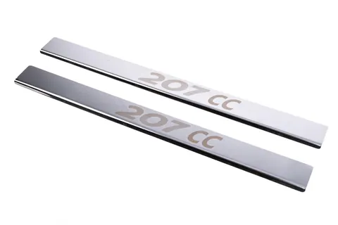 Накладки на пороги Carmos (2 шт, нерж.) для Peugeot 207 2006-2014 рр — Peugeot 207 2006-2014 гг. DianaParts