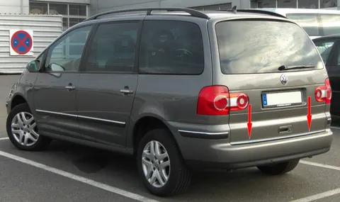Кромка багажника (нерж.) для Volkswagen Sharan 1995-2010 рр — Volkswagen Sharan 1995-2010 гг. DianaParts