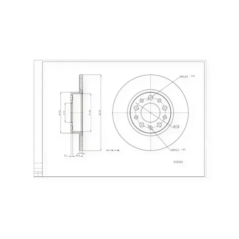 Диск гальмівний Alfa Romeo 159 задній (d292x22mm) HART — Гальмівна система DianaParts