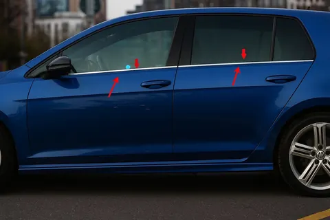Молдинг скла (4 шт, нерж) OmsaLine - Італійська нержавійка для Volkswagen Golf 6 2008-2014 рр — Volkswagen Golf 6 2008-2014 гг. DianaParts