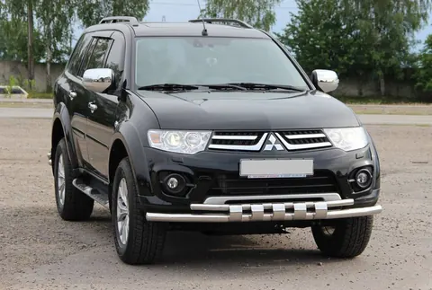 Передній захист ST015 (нерж.) для Mitsubishi L200 2006-2015 рр — Mitsubishi L200 2006-2015 гг. DianaParts