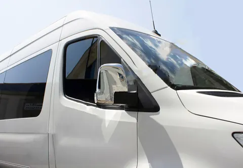 Накладки на дзеркала (2 шт., нерж) Carmos - Турецька сталь для Mercedes Sprinter W907/W910 2018- рр — Mercedes Sprinter W907/W910 2018- гг. DianaParts