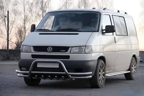 Кенгурятник WT003 Plus-2 (нерж) для Volkswagen T4 Transporter 1990-2003 рр — Volkswagen T4 Transporter 1990-2003 гг. DianaParts