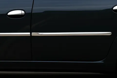 Молдинг дверей (4 шт, нерж) OmsaLine - Італійська нержавійка для Renault Logan I 2005-2008 рр — Renault Logan I 2005-2008 гг. DianaParts