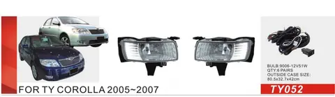 Протитуманки 2004-2007 (2 шт, галогенні) для Toyota Corolla рр — Toyota Corolla 2002-2007 гг. DianaParts