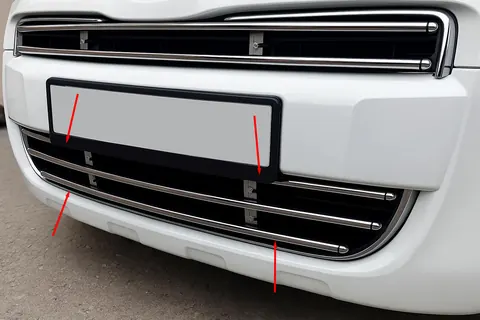 Решітка цілісна (нерж) 2008-2012 для Peugeot Partner Tepee рр — Peugeot Partner Tepee 2008-2018 гг. DianaParts
