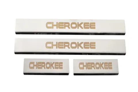 Накладки на пороги V-2 (4 шт, нерж) для Jeep Grand Cherokee WK2 2010-2021 рр — Jeep Grand Cherokee WK2 2010-2021 гг. DianaParts