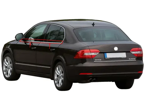 Окантовка вікон (4 шт, нерж) для Skoda Superb 2009-2015 рр — Skoda Superb 2009-2015 гг. DianaParts