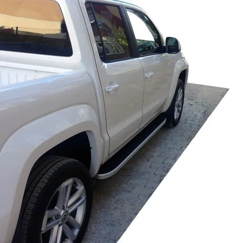 Бокові пороги Tayga Grey (2 шт., алюміній) для Volkswagen Amarok 2010-2022 рр — Volkswagen Amarok 2010-2022 гг. DianaParts