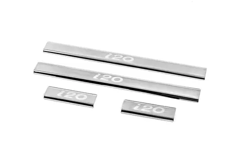 Накладки на пороги Carmos V2 (4 шт, нерж) для Hyundai I-20 2008-2012 рр — Hyundai I-20 2008-2012 гг. DianaParts