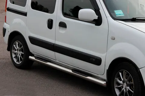 Бічні труби (2 шт., нерж.) для Renault Kangoo 1998-2008 рр — Renault Kangoo 1998-2008 гг. DianaParts