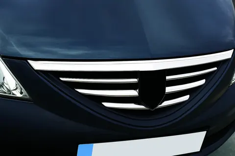 Накладки на решітку радіатора (нерж.) Carmos - Турецька сталь для Renault Logan I 2005-2008 рр — Renault Logan I 2005-2008 гг. DianaParts