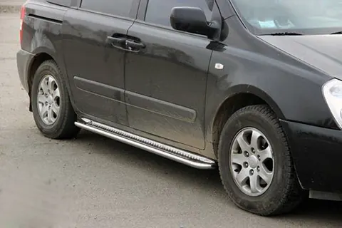 Бокові пороги KB001 (нерж) 60 мм для Kia Carnival 2002-2013 рр — Kia Carnival 2002-2013 гг. DianaParts