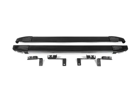 Бокові пороги Omsa Black (2 шт., алюм.) для Citroen Nemo 2007-2017 рр — Citroen Nemo 2007-2017 гг. DianaParts