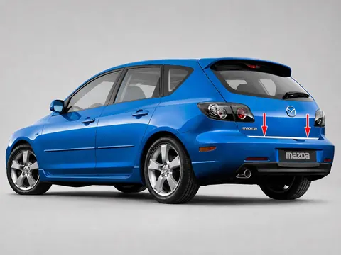 Кромка багажника HB (нерж.) для Mazda 3 2003-2009 рр — Mazda 3 2003-2009 гг. DianaParts