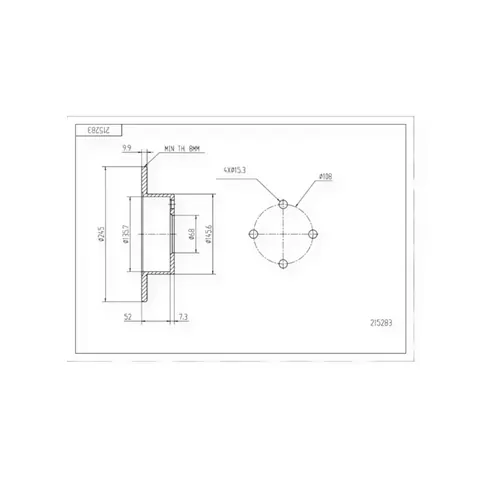 Диск гальмівний Audi 80 B3, B4, 100 C3 задній (d245x10mm) HART — Гальмівна система DianaParts